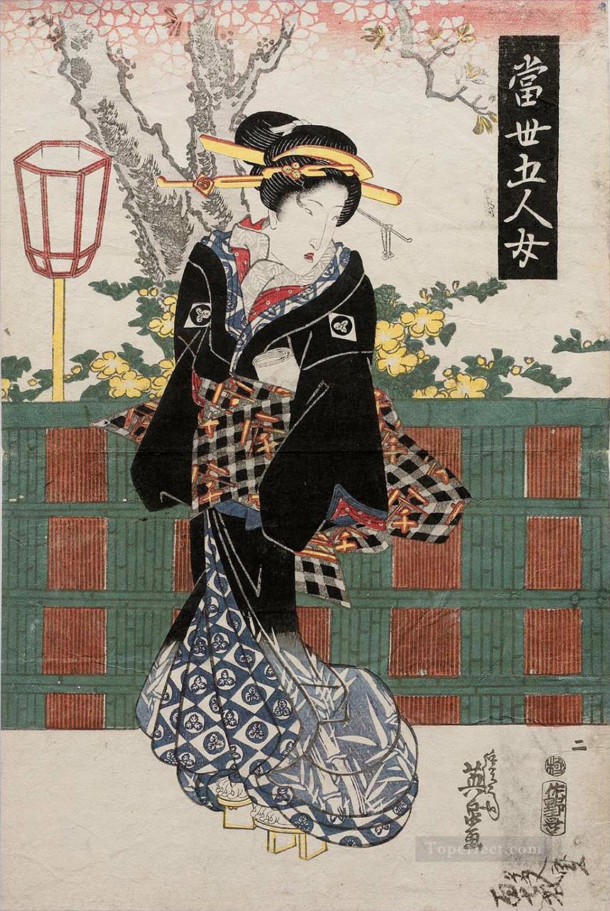 no 2 from the series modern versions of the five women t sei gonin onna 1835 Keisai Eisen Ukiyoye Oil Paintings